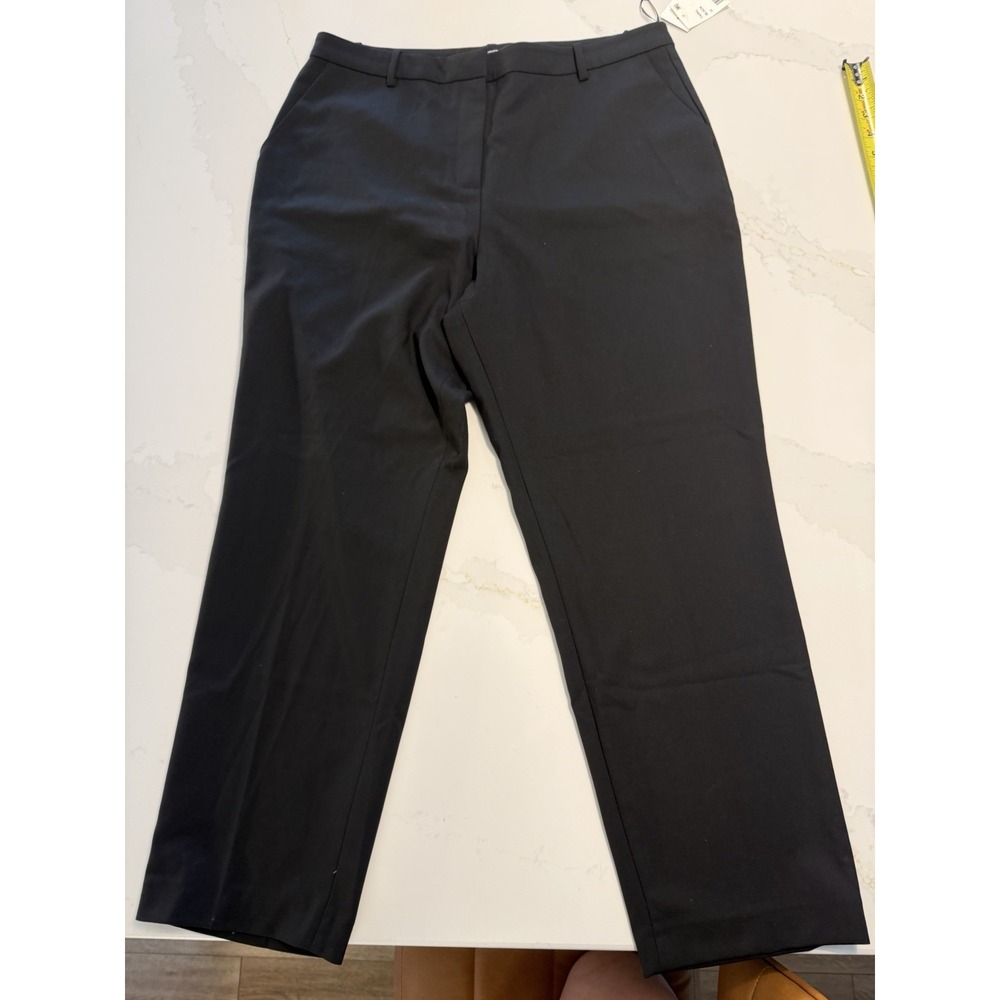 French Connection Harry Suiting Pants Women 12 Black NEW High-Waisted Wide Leg